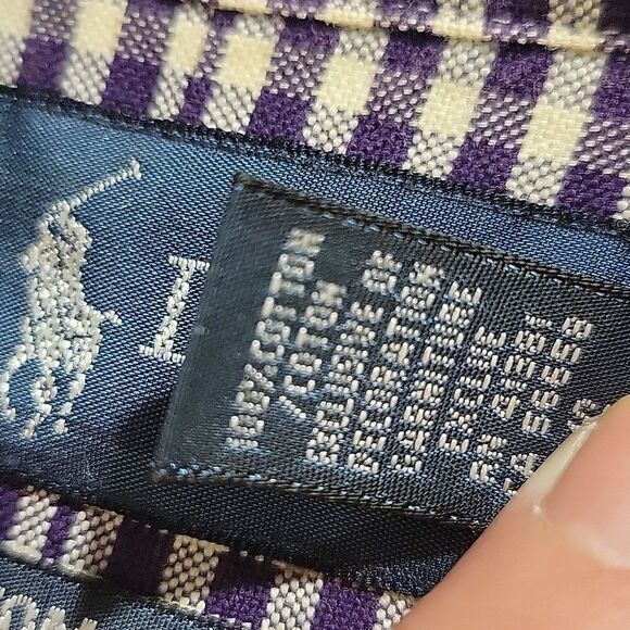 Ralph Lauren Purple Plaid Gingham Custom fit Button Down Shirt Size L - Picture 7 of 10